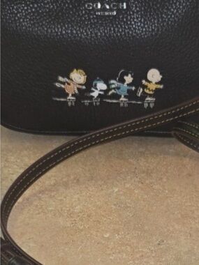 Coach Black excellent Peanuts Skateboard Crossbody Bag
